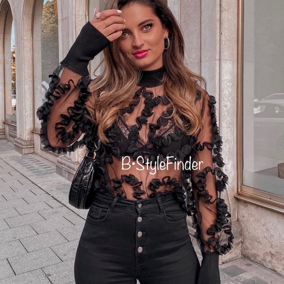 VGUC ZARA Blogger’s Fav| Constrasting Semi-Sheer Top - Picture 10 of 15